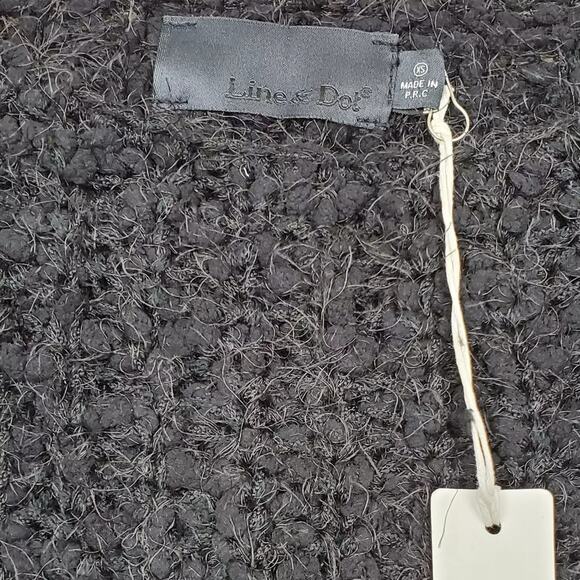 Line  & Dot Black Knit Sweater With Fringed Hem Size XS NWT - Picture 7 of 8